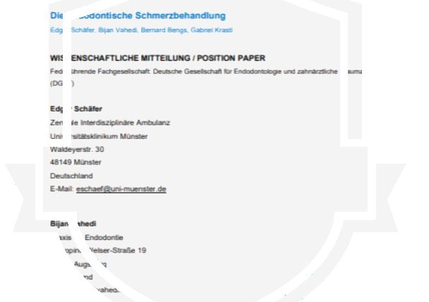 Die endodontische Schmerzbehandlung