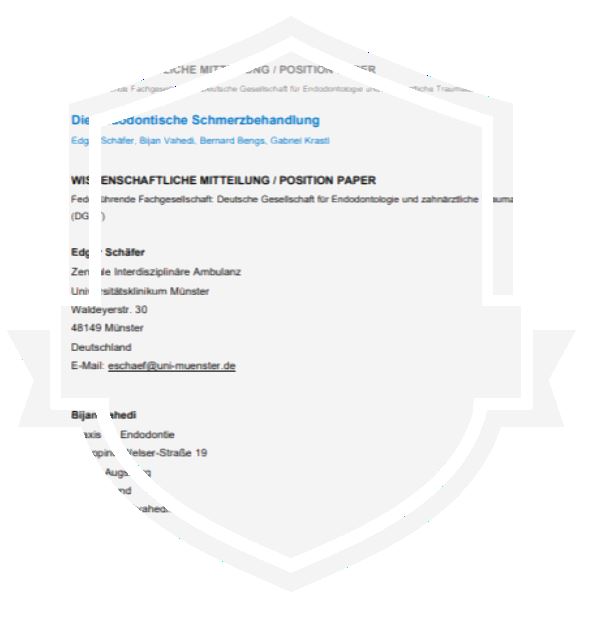 Die endodontische Schmerzbehandlung