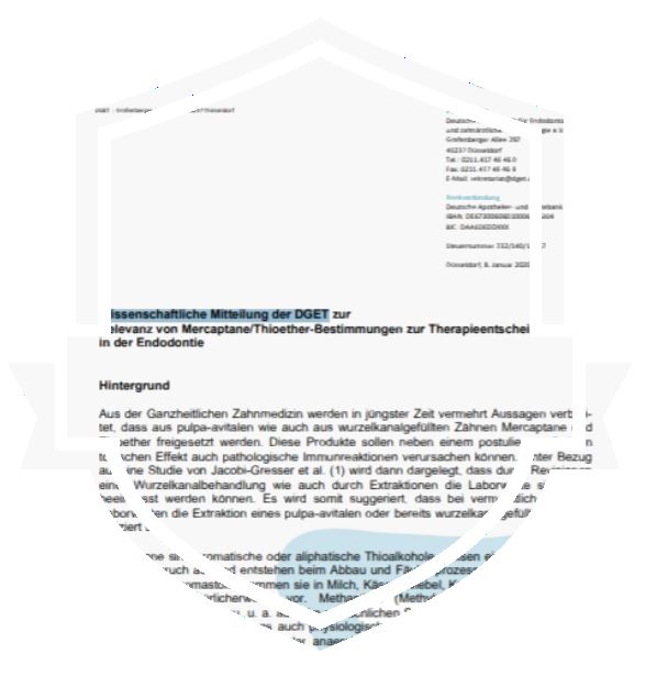 Relevanz von Mercaptane/Thioether-Bestimmungen zur Therapieentscheidungin der Endodontie