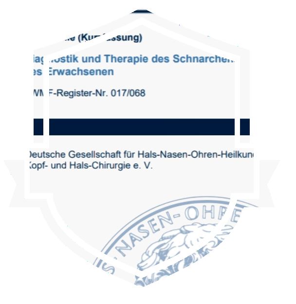 Diagnostik und Therapie des Schnarchens des Erwachsenen (S3-Leitlinie, Kurzfassung)